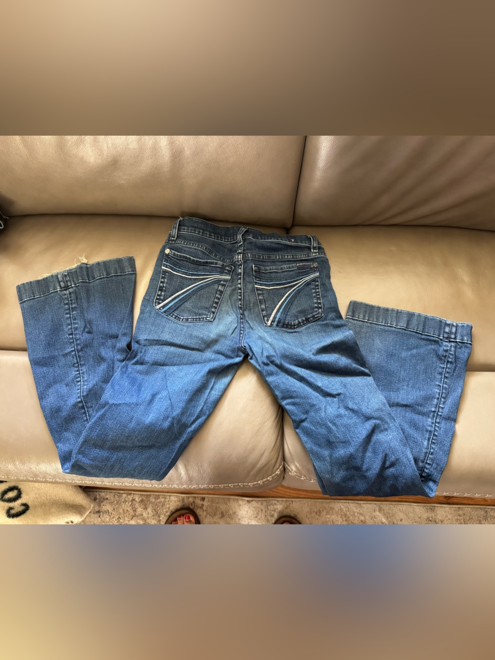 7 For All Mankind Women's Boot Cut Jeans in Blue Denim